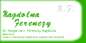 magdolna ferenczy business card